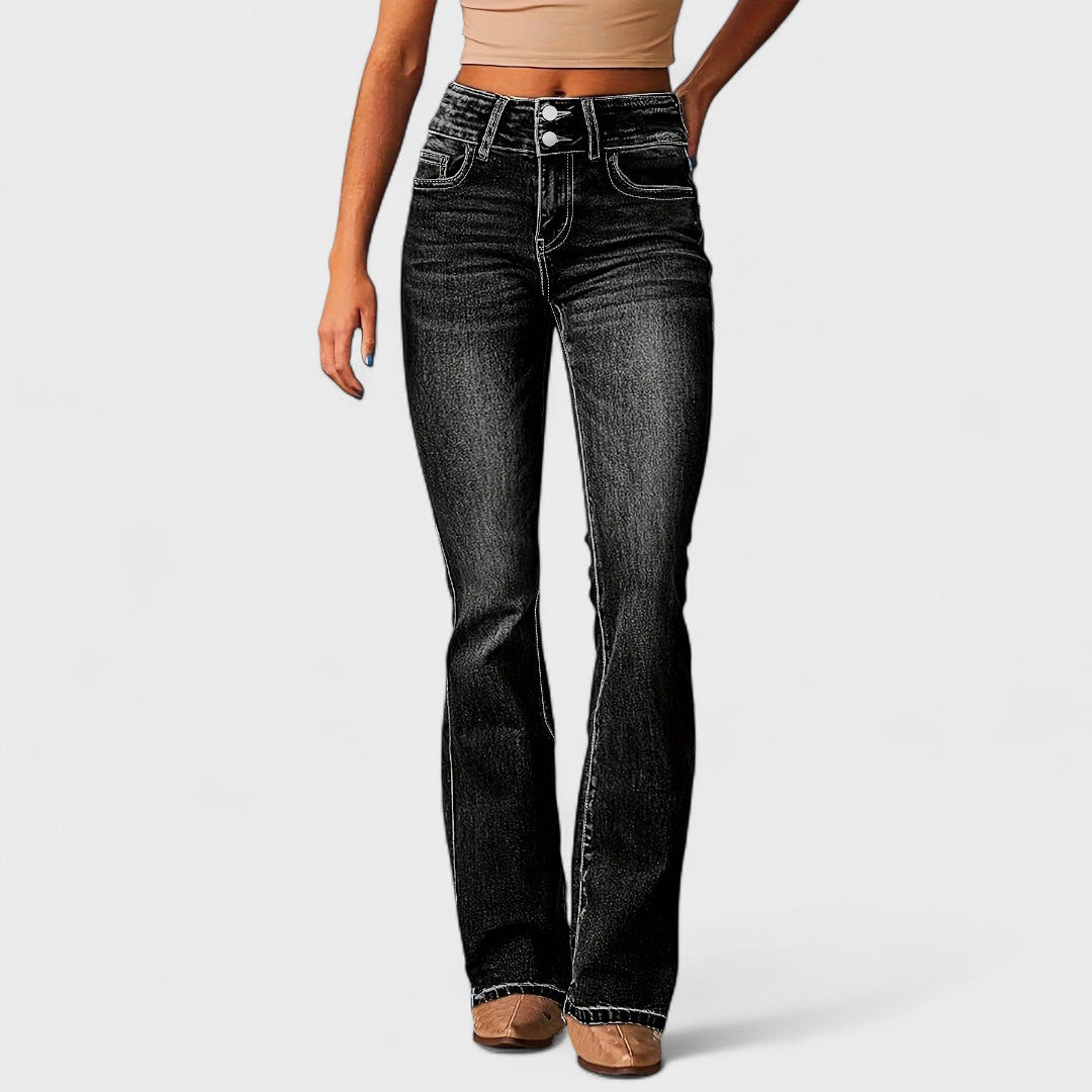 Marylène - Jean taille haute à jambes larges et tendance