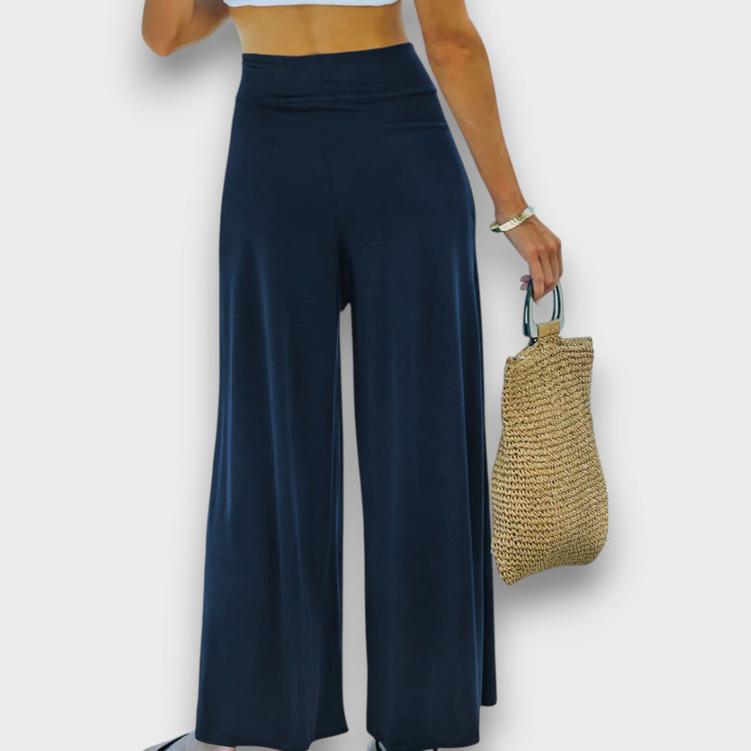 Narella – Pantalon d'été effet croisé avec ceinture à nouer