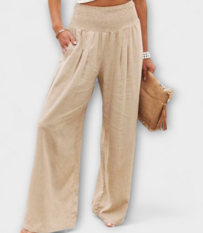 Thearya - Pantalon large décontracté en lin