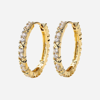 Aurelisse | Boucles d'oreilles croix en or 18 carats et zircones