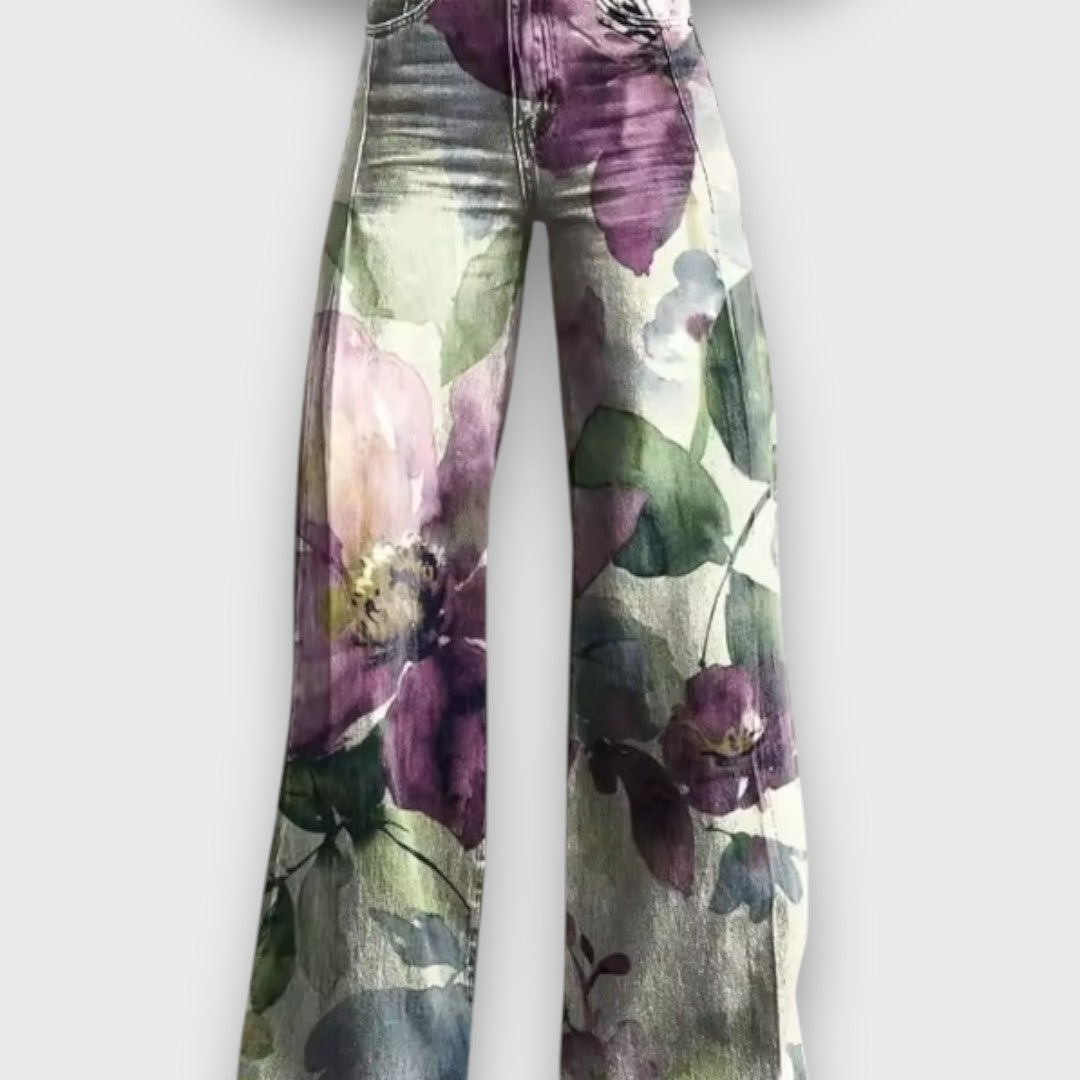 Maribel – Jean large à imprimé floral