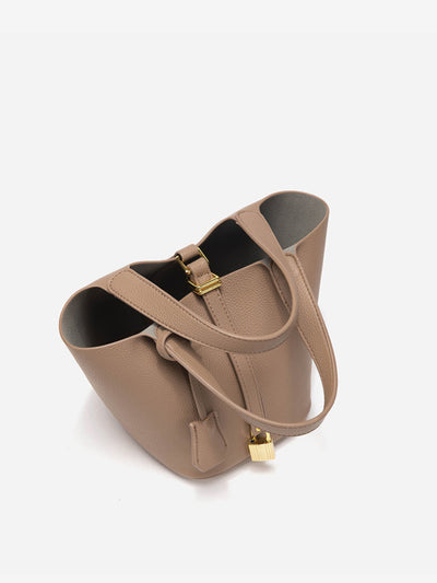 Glaiza | Élégant sac seau à fermoir doré