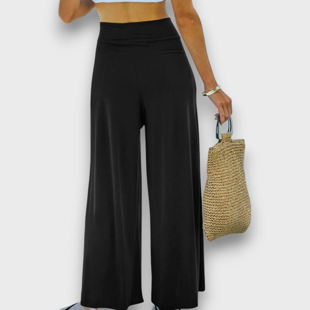 Narella – Pantalon d'été effet croisé avec ceinture à nouer