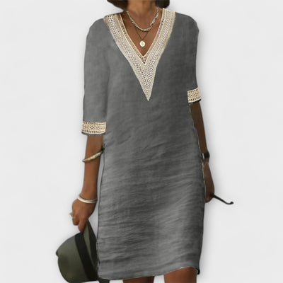 Robe femme en coton et lin