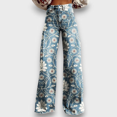 Elaya – Jean bohème à motif floral
