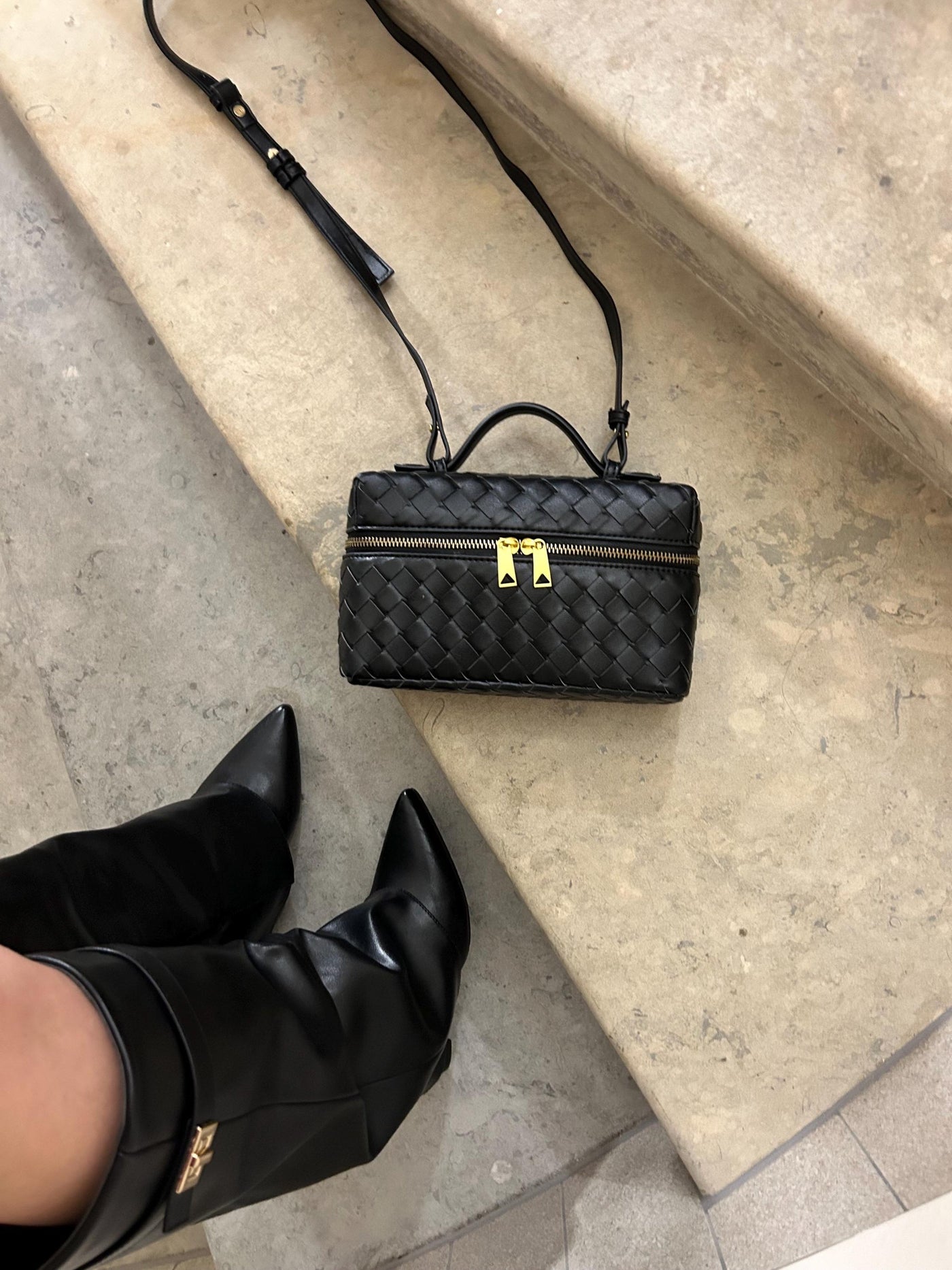 Juliette | Sac tissé structuré brillant