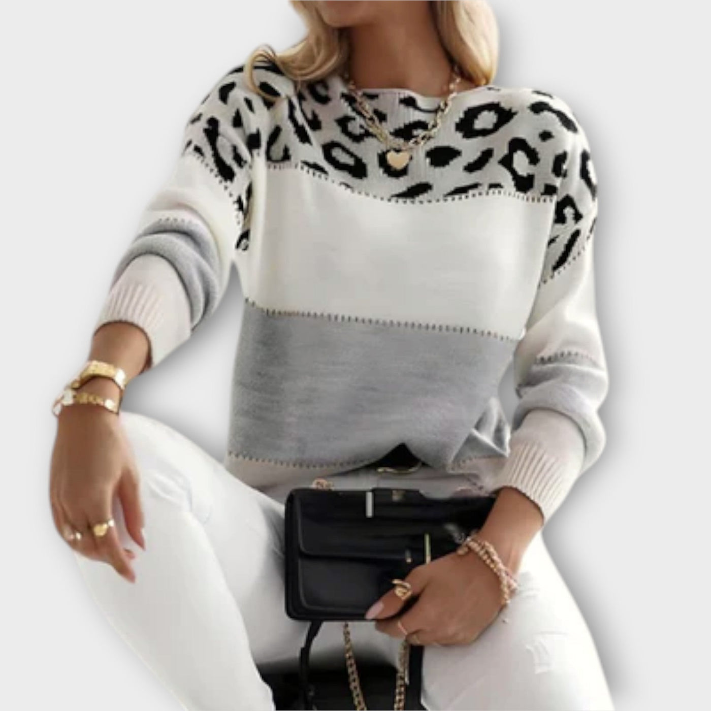 Cheyenne - Pull décontracté à motif léopard