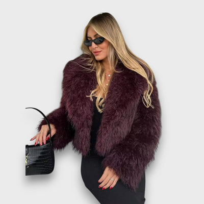 Mile – Fausse fourrure luxueuse en bordeaux foncé