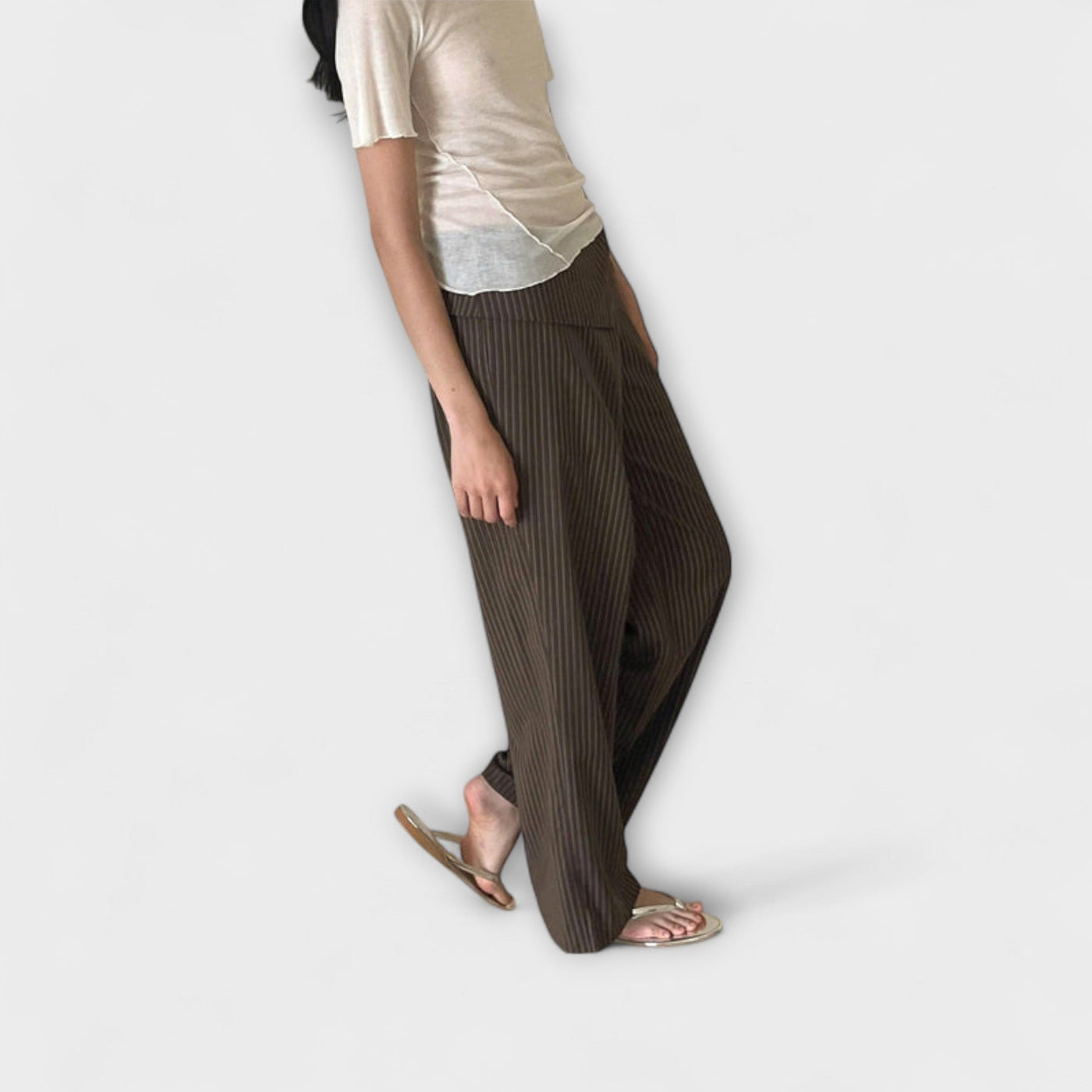 Julia - Pantalon rayé pliable