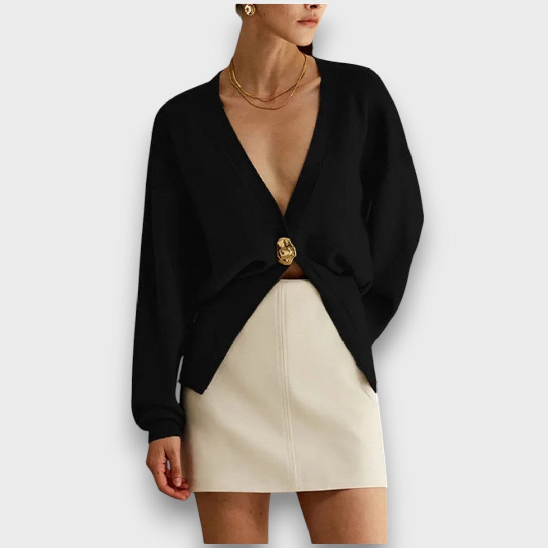 Enea – Cardigan col V profond avec bouton doré