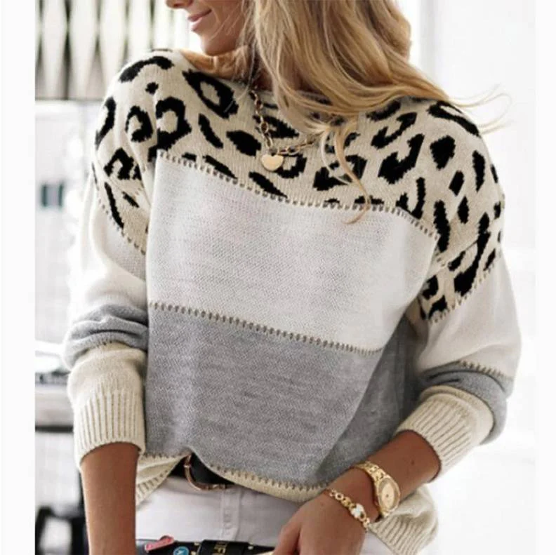 Cheyenne - Pull décontracté à motif léopard