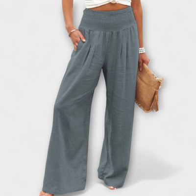 Thearya - Pantalon large décontracté en lin