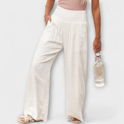 Thearya - Pantalon large décontracté en lin