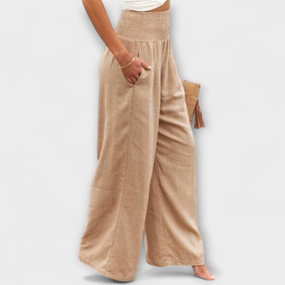 Thearya - Pantalon large décontracté en lin