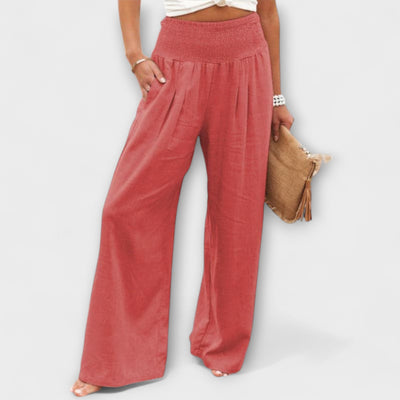 Thearya - Pantalon large décontracté en lin