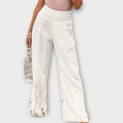 Thearya - Pantalon large décontracté en lin