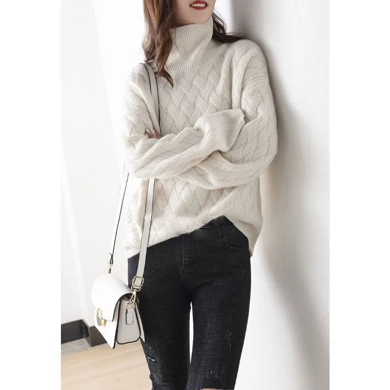Cerise - Pull col roulé d'automne