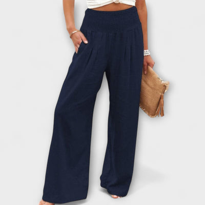 Thearya - Pantalon large décontracté en lin