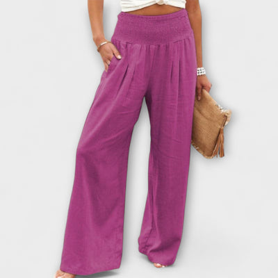 Thearya - Pantalon large décontracté en lin