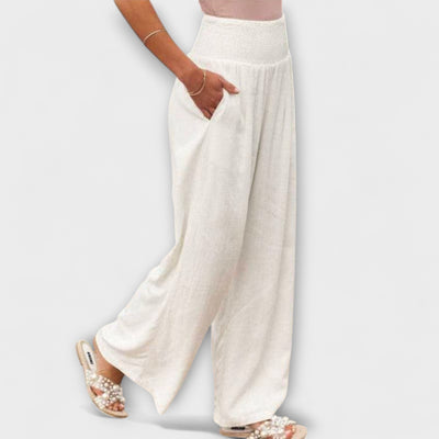 Thearya - Pantalon large décontracté en lin