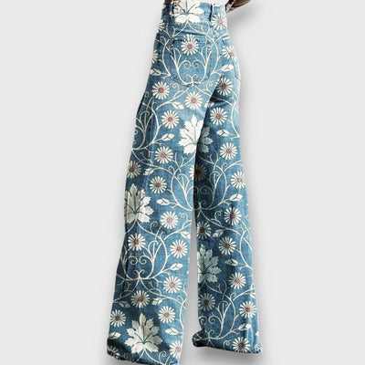Elaya – Jean bohème à motif floral