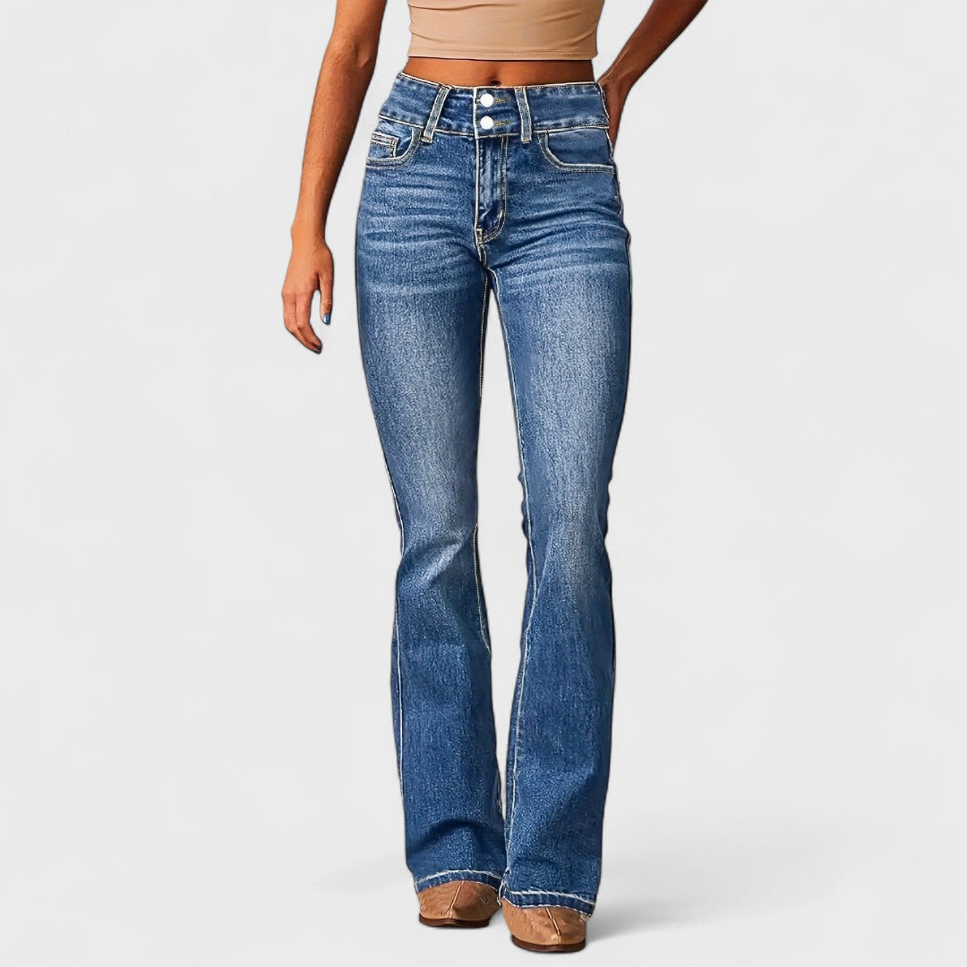 Marylène - Jean taille haute à jambes larges et tendance