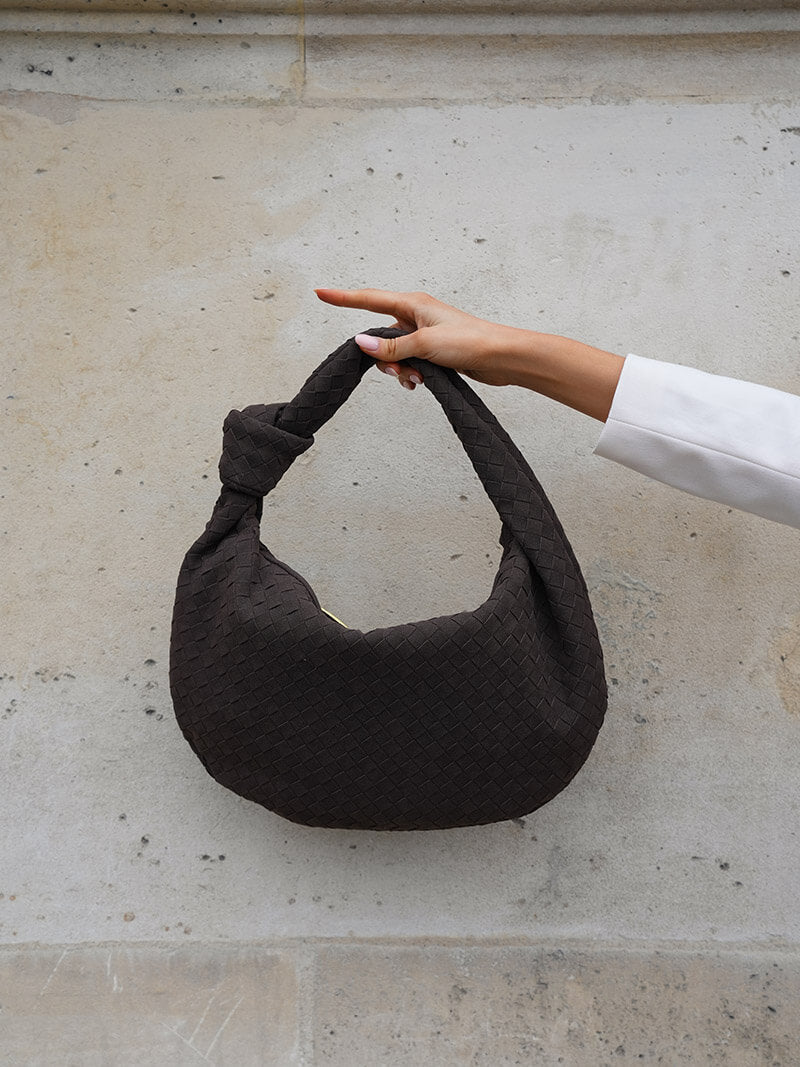 Sac tressé en daim moyen