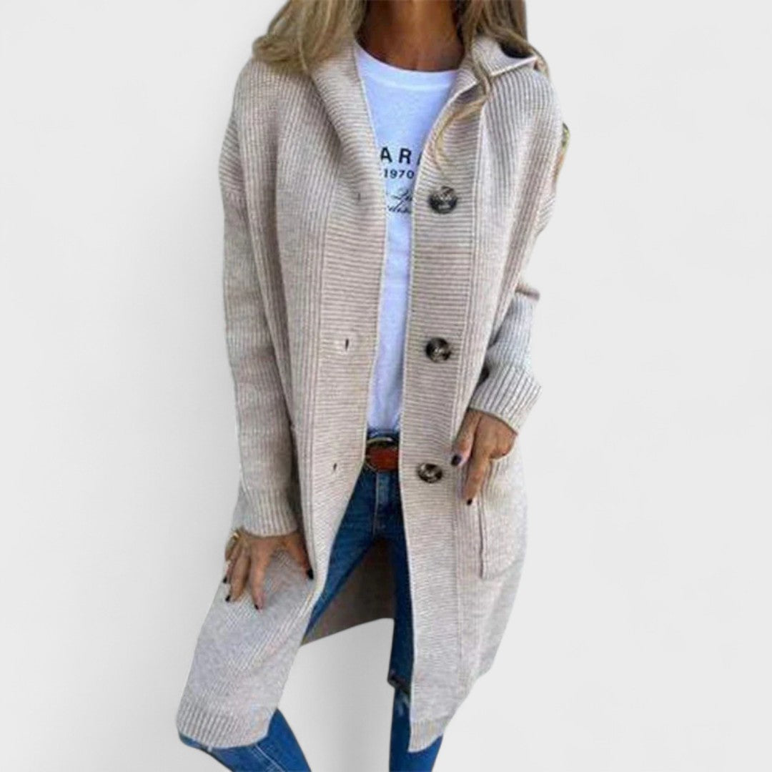 Adriana - Veste longue avec capuche et boutons