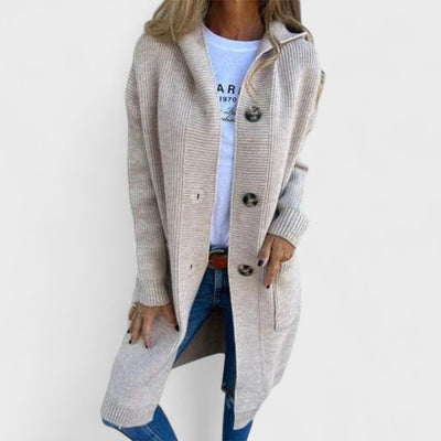 Adriana - Veste longue avec capuche et boutons
