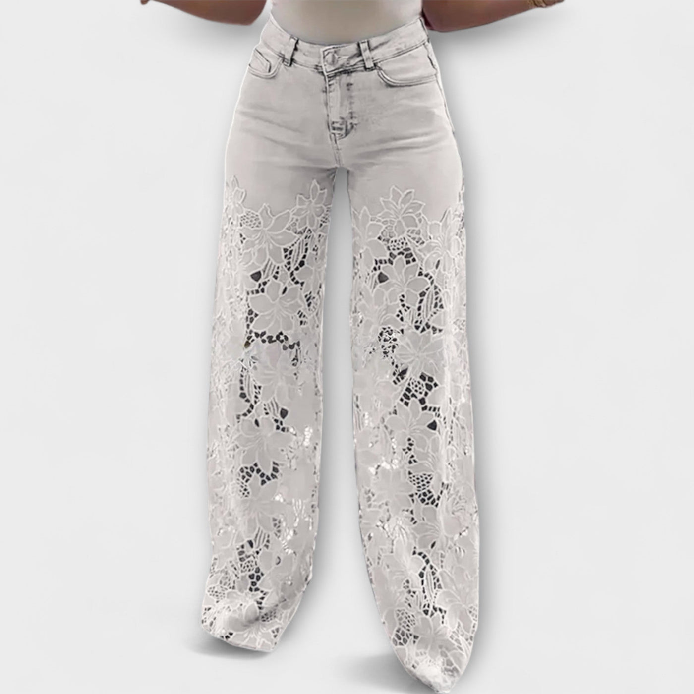 Jean tendance en dentelle patchwork
